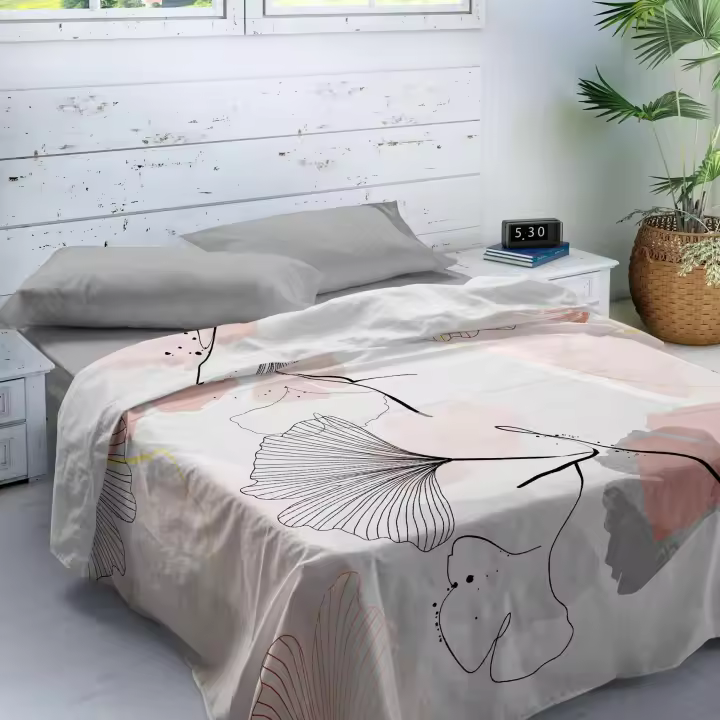 NATURALS - Juego de Sabanas Estampado - 100% Algodón Extra Suave - Incluye  Sábana Encimera + 1 o 2 Fundas de Almohada + Sabana Bajera - Fabricado en España - Modelos Florales - Cama 90/135/150/180 - 1