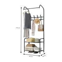 Perchero de pie, Metal, Zapatero, Resistente con estante para zapatos y prendas, Organizador ropa y accesorios, Multifuncional para salón, Dormitorio, Sala de estar, Recibidor, Entrada - details 6