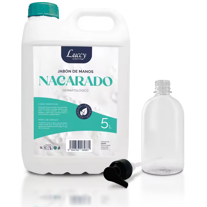 Jabón de Manos Líquido Nacarado 5 Litros + Bote Rellenable 500 ml  Jabón Manos para Uso Profesional - 1