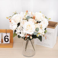 Bouquet De Flores Artificiales Rosa Silken Retro Con Hydrangea Y Peony Decoración De Bodas Y Habitaciones Accesorios De Plantas Falsas Para Novia Vintage - details 3