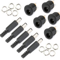 5Pares De Conector De Enchufe DC 5.5x2.1mm Hembra + Macho Para Panel De Montaje Con Cable De Soldadura Adaptador De Suministro De Energía 5.5x2.1mm - details 1