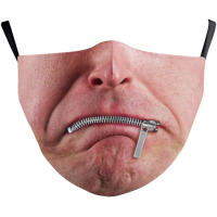 Mascarilla De Halloween Para Adultos Con Diseño Divertido De Expresiones Faciales En Algodón Mezclado Lavable Protección No Médica - details 1