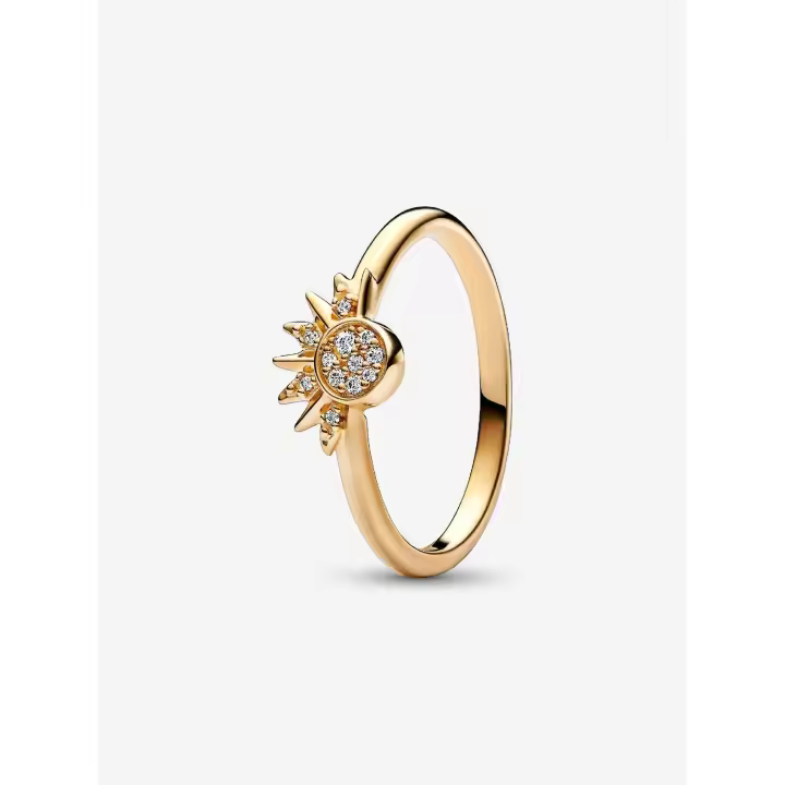 Pandora - Anillo Sol Celestial Brillante - Baño de Oro de 14K - 1