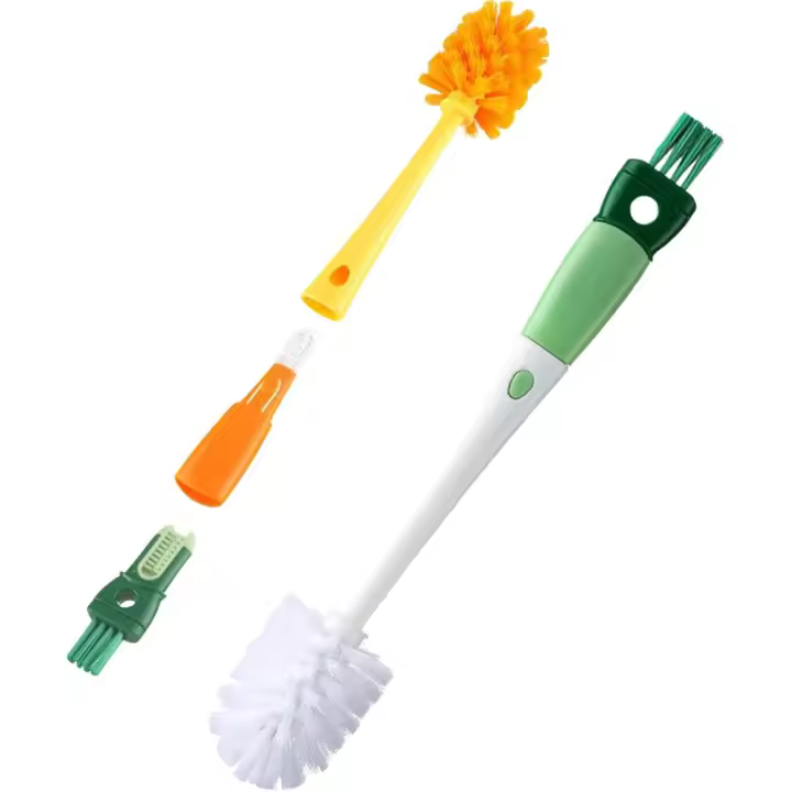 Cepillo De Limpieza Para Botella De Agua 4 En 1 Con Mango Longitudinal Desmontable Herramienta De Limpieza De Cocina Para Botellas De Bebé Y Tapas De Sippy Cup - 1