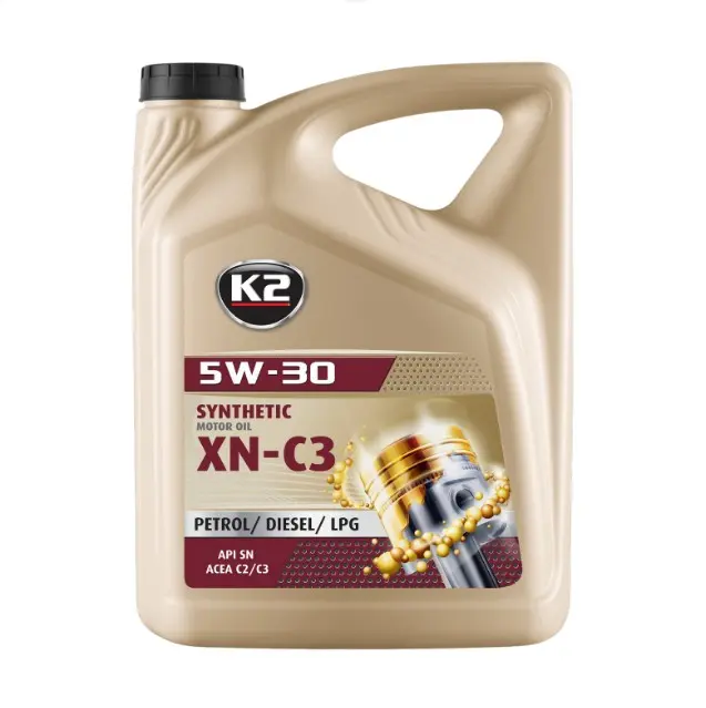 Aceite de motor K2 TEXAR 5W30 XN-C3 (5L) - Lubricante para automóviles - Capacidad 5 litros - Certificado CE - O1515E - 1