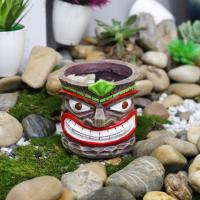 Vaso De Resina Decorativo Con Boca Grande Estilo Totem Divertido Origen China Ornamento De Flor Para Jardín Y Patio - details 7