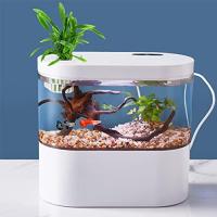 Acuario De Escritorio Mini Con Bomba De Agua LED Y Filtro Integrado Pequeño Tanque De Goldfish Auto-circulación - details 0