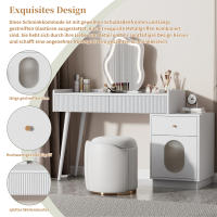 Juego de tocador Blanco para Dormitory with Tres amplios bolsitos y una Puerta-Dimensiones: A100/H75/D40 cm (sin taburete) - details 2