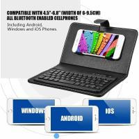 Teclado inalámbrico universal de Bluetooth, caso del Tirón con el tenedor, para los teléfonos móviles del IOS/Android, negro- - details 3