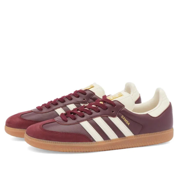 Adidas Samba OG Woman ID0477 Maroon/CreWht/Gold ID0477