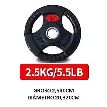 Fit-Force Discos de Pesas Olímpica 51mm Hierro Fundido con Revestimiento de Caucho - Protección de Caucho - 1