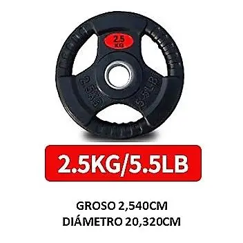 Fit-Force Discos de Pesas Olímpica 51mm Hierro Fundido con Revestimiento de Caucho - Protección de Caucho - 1