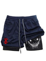 Shorts Deportivos 2-en-1 Para Hombre Berserk: Corto De Correr Secado Rápido Gimnasio Y Entrenamiento Doble Capa Polyester Acetato - details 4