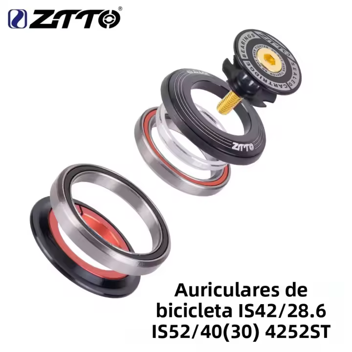 ZTTO Headset Para Bicicleta De Carretera MTB 42mm 52mm CNC 1 1/8 "-1 1/2" Tapered Tube Integrated Angular Contact Bearing 4252ST - 1