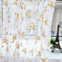 Cortinas Transparentes De Voile Con Estampado De Flores Para Cocina Sala De Estar Dormitorio Tratamiento De Ventana Decoración Del Hogar Translúcidas Y Ligeras Para Ambiente Moderno - details 25