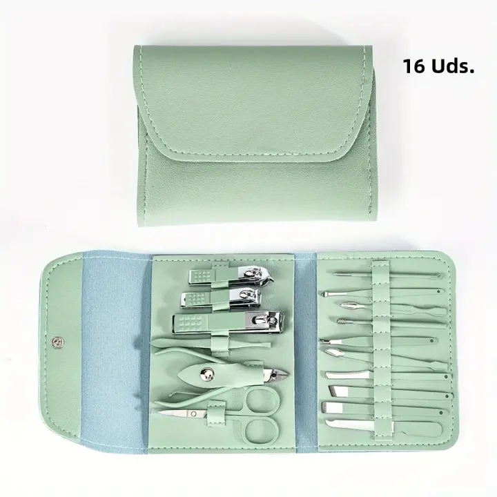 Juego De Tijeras Para Uñas Profesional Con Estuche Portátil Herramienta De Manicura Y Pedicura Incluye Cortauñas Y Acrílicos - 1
