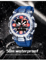 Reloj De Pulsera Deportivo SMAEL Para Hombres Dual Display Resistente Al Agua Cronógrafo Militar Con Pantalla LED Y Luz Retroiluminada - details 3