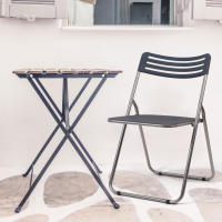 Set de 2 Sillas Plegables The Secret Home - Metal y PVC - Negro - Cómodas y Resistentes - Ideal para Cocina, Salón, Terraza - details 1