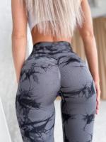 Pantalones De Yoga Para Mujer De Cintura Alta Control De Abdomen Push up Leggings De Talla Grande Talla Pequeña Talla Media Sin Costuras Tie Dye Bleach Fitness Gimnasio Deportes Pantalones - details 8