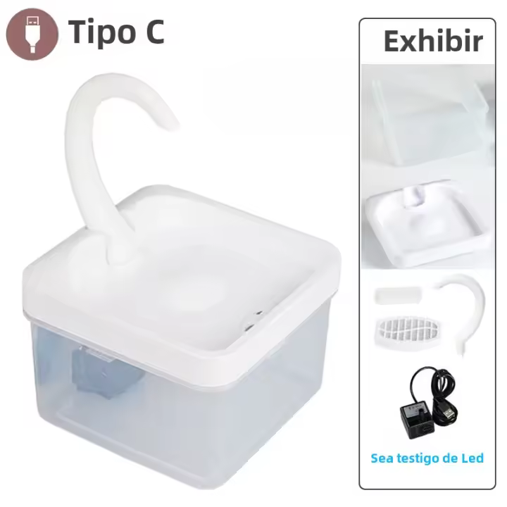 Fregadero Eléctrico Para Gatos Con Filtro Automático USB Silencioso Dispensador De Agua Con Recirculación Para Mascotas - 1