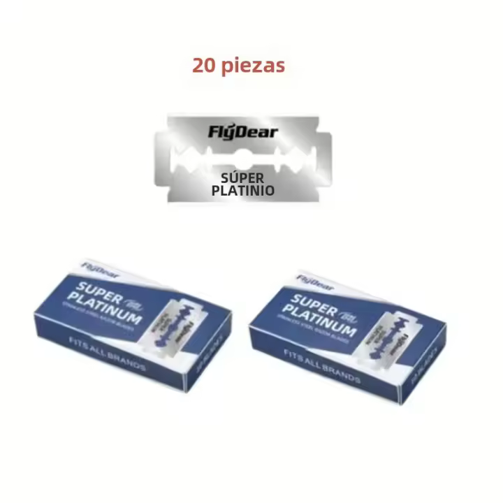 Juego de afeitar de pelo y Barba de Doble Filo, afeitar de Barba Clásica tradicional para hombre, máquina de afeitar de seguridad para accesorios de estilismo de peluquero - 1