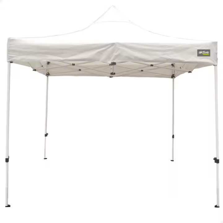 Cenador Aktive Plegable Altura ajustable Acero Poliéster 420D Oxford Blanco 300 x 320 x 300 cm - 1