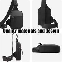 Bolso bandolera para hombre, impermeable, Mini, transpirable, con Cremallera, para senderismo, 21x14 cm, negro, L - details 1