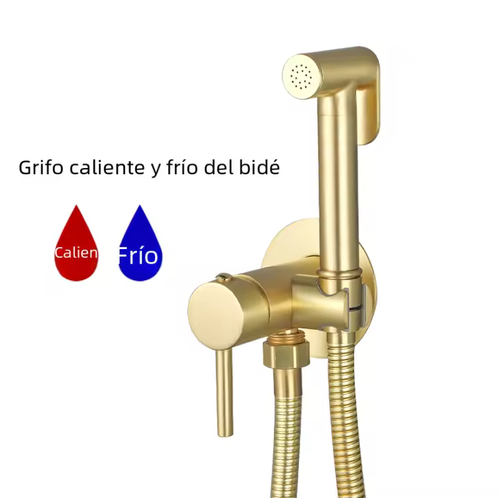 BIT  Top-grifo de bidé portátil, rociador de latón para inodoro, ducha higiénica, agua fría y caliente - 1