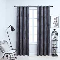vidaXL Cortinas Opacas con Anillas 2 Piezas Terciopelo 140x175cm Color Azul oscuro,  Antracita,  Rosa antiguo y mas - details 1