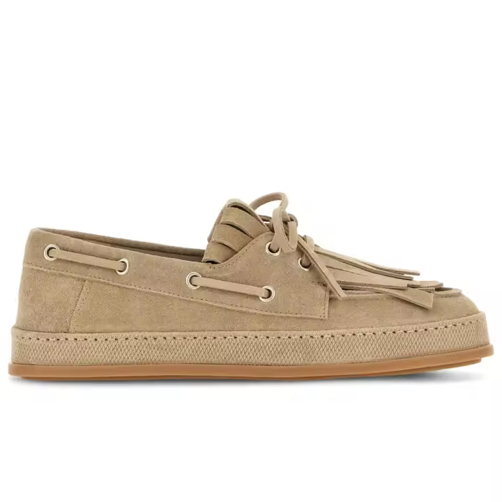 Hogan H683 Zapatos de ante beige con flecos HXW6830FQ40BTMC803 - 1