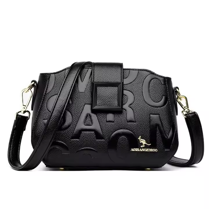 Bolso Bandolera De Mujer Con Hebilla Cuadrada Capacidad Grande Estilo Casual Lujoso Diseñador Bolso De Mano Para Viajes - 1