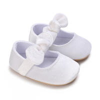 Zapatos De Princesa Para Bebé Niña En Lace Blanca Mocasines Con Lazo Y Borde Antideslizante De Goma Primera Calzado Para Caminar - details 130
