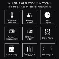 Medidor De Temperatura Y Humedad Digital LCD HTC-2/HTC-1 Estación Meteorológica Con Reloj Para Interiores Y Exteriores - details 10