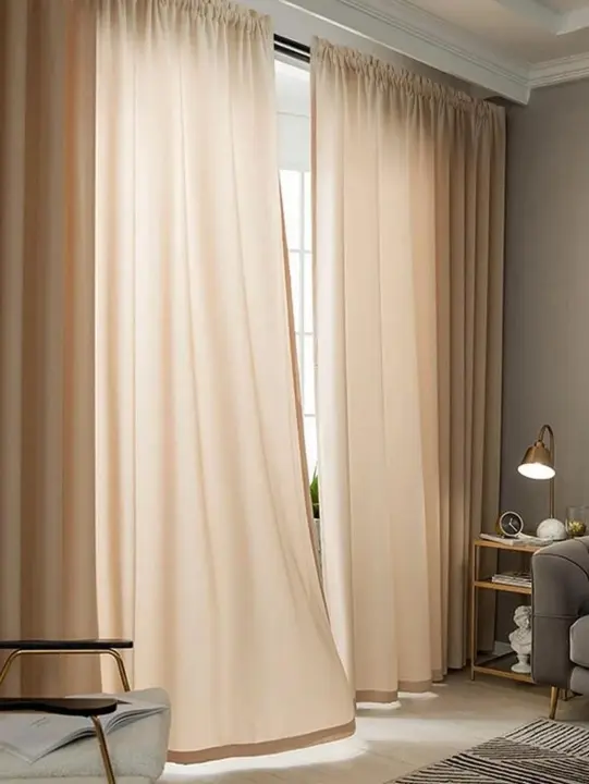 Cortinas Sencillas Y Transparentes Opaqueras Marrón Sólido Para Dormitorio Y Sala De Estar 1 Pieza Algodón 100% Cortina Translúcida - 1