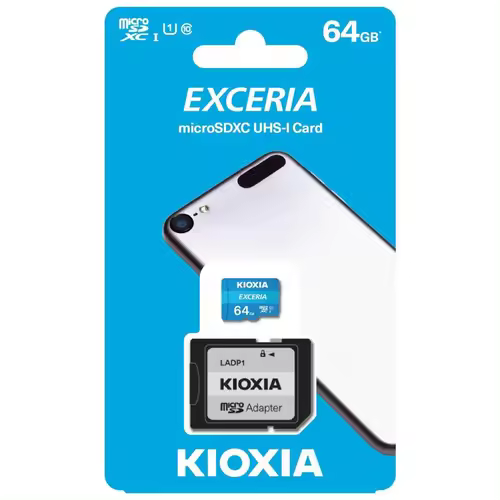 Kioxia LMEX1L064GG2 Micro SD 64gb Exceria U1 Class 10 con adaptador - 1