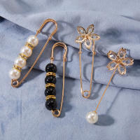 Conjunto De Broches De Perla Simulada Para Mujer Decoración De Ropa Y Suéter Con Rhinestone Flor De Cuentas Hebilla Joyería Accesorios - details 1