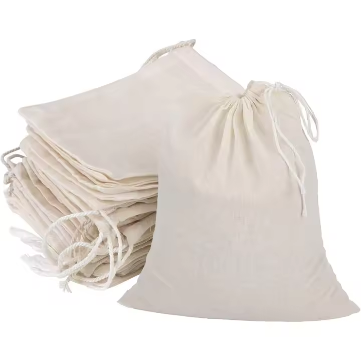 Bolsas de arpillera con Cordón de Algodón reutilizables de 20 piezas, bolsas de hierbas con filtro de Algodón - 1