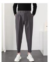 Pantalones Casuales Para Hombre Con Cintura Elástica Y Pierna Delgada Estilo Coreano Pliegues Ajustados Pantalones De Chaqueta Trenzados Callejeros - details 10