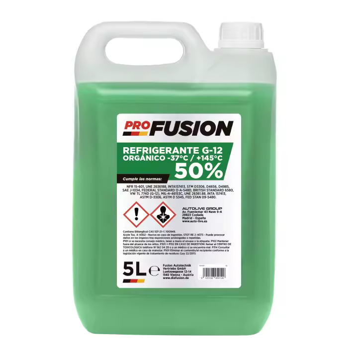 ProFusion Anticongelante Refrigerante Coche Verde 50% G12 -37ºC +145ºC 5L - 1