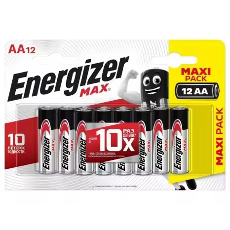 Energizer - Max, Pack de 12 Pilas AA, Larga duración para Uso Cotidiano, sin sulfatación y Mantiene Carga 10 años - 1