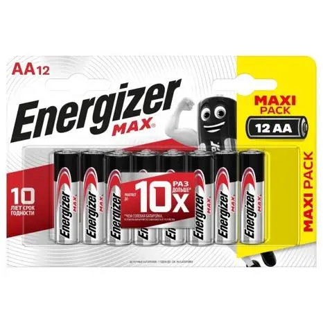 Energizer - Max, Pack de 12 Pilas AA, Larga duración para Uso Cotidiano, sin sulfatación y Mantiene Carga 10 años - 1