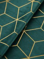 Mantelizador Geométrico Verde 9FT Con Patrones De Oro En Polyester 100% Para Hogar Tamaño Grande Espejo Del Mar Azul Perla - details 2