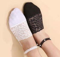 4 Pares De Calcetines De Barco Para Verano Calcetines Cortos Translúcidos Con Encaje Para Mujer Moda Y Trendy - details 2