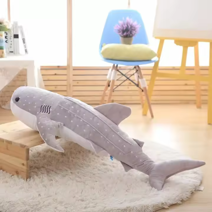 Almohada Corporal De Gran Ballena Tiburón En Poliéster Y Algodón Decorativa Para Sofa Cojín De Espalda De Peluche De Tiburón Marítimo Longo Juguete De Peluche Para Niños Regalo De Cumpleaños - 1