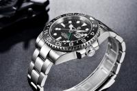 Reloj Mecánico Para Hombre PAGANI DESIGN PD-1662 Cristal De Zafiro Resistente Al Agua 100M GMT Marca Top Pulsera De Acero Inoxidable Marca PAGANI DESIGN - details 5