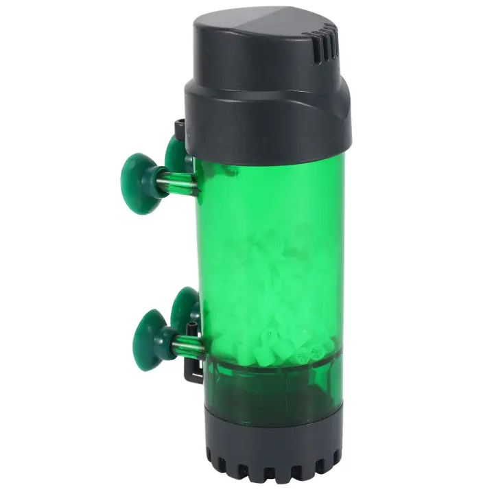 Filtro de Bio Medio para Acuarios LH-300 con Piedra de Aire y Esponja Material Plástico Color Verde y Negro Para Juegos de Mascotas Recomendado hasta 2 años - 1