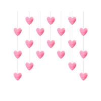 Cortina De Corazón Rosa Para Niñas Decoración De Habitación Cortina Divisoria Con Borlas Y Diamantes Para Sala De Estar Moderna Cortina Translúcida De Poliéster - details 6