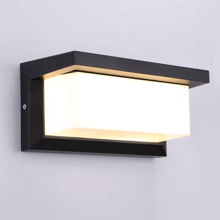 Aplique de pared LED para exteriores de 12 W, impermeable, IP66, Luz de pared cuadrada anthracita, aplique de pared with mamparo de metal, lámpara de pared LED Blanca Cálida para balcón, Cenador, puerta, Jardín, pasillo, utilidad - 1