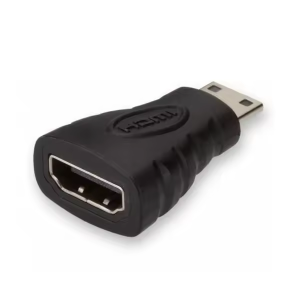 FGNS. Adaptador HDMI A Hembra a Mini HDMI Macho, Conector HDMI Hembra a Mini HDMI Macho 1080P Full HD 4K/3D para cámara, tableta, tarjeta de video. Color Negro - 1