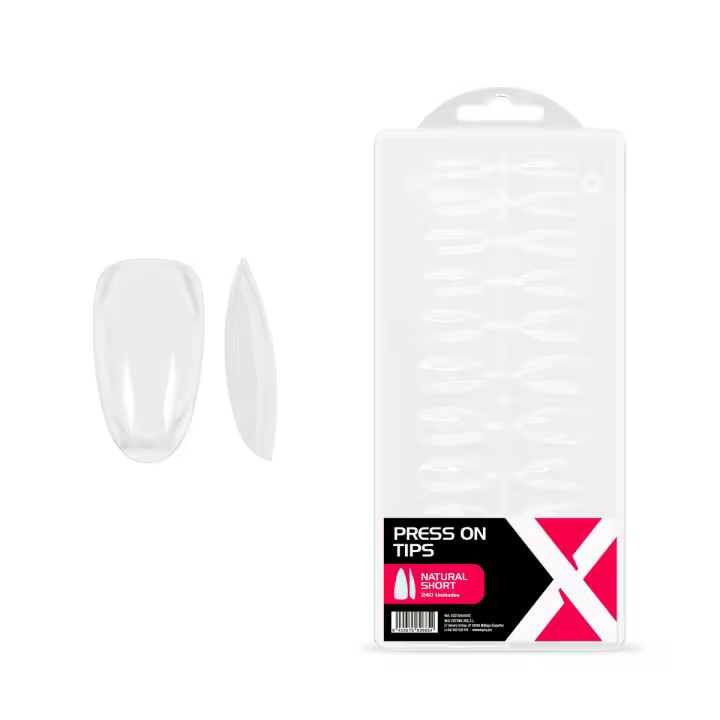 240 x Press On Tips Natural Short - Equis Pro - Vendido por Beauty World Distributor - 1